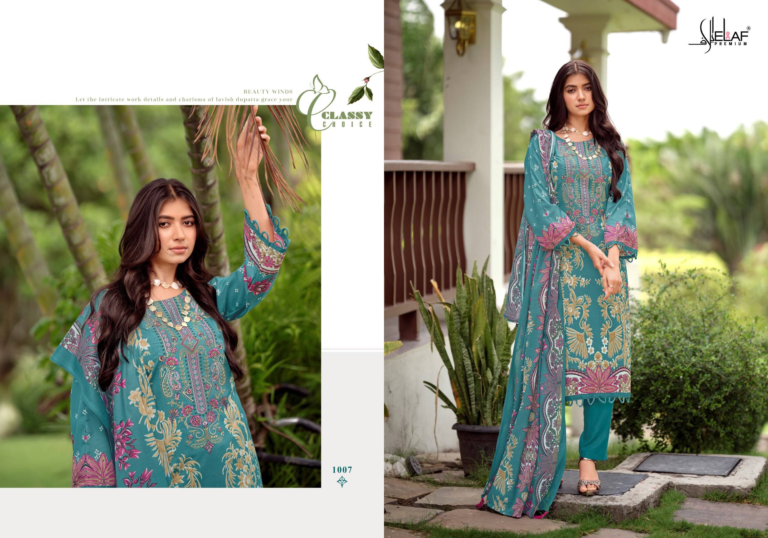 ELAF ASRAJOFA VOL.2 by  ELAF PREMIUM 1001 to 1008 series Indian Pakistani ethnic wear Premium soft Cotton At Wholesale Price